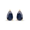 Image 1 : Minimalist Blue Sapphire Pear-Cut Earrings 14K