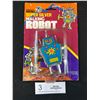 Image 2 : Vintage Wind Up Mini Super Silver Walking Robot Sealed in Package