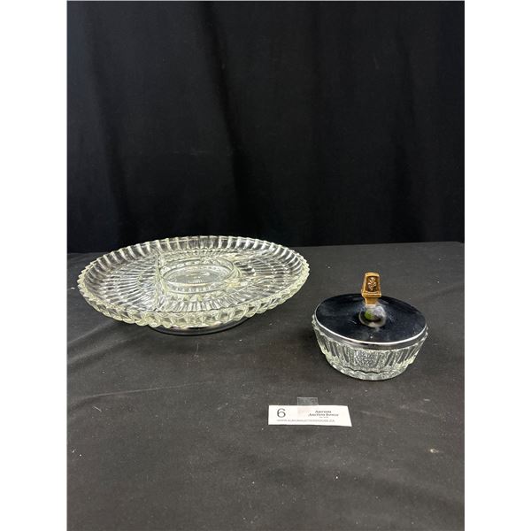 Glass + Chrome Divided Lazy Susan