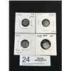 Image 1 : 4 10 Cent Coins 1912, 1913, 1914, 1916 Silver