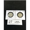 Image 1 : 2 1942 + 1943 CDN Silver 25 Cent Coins