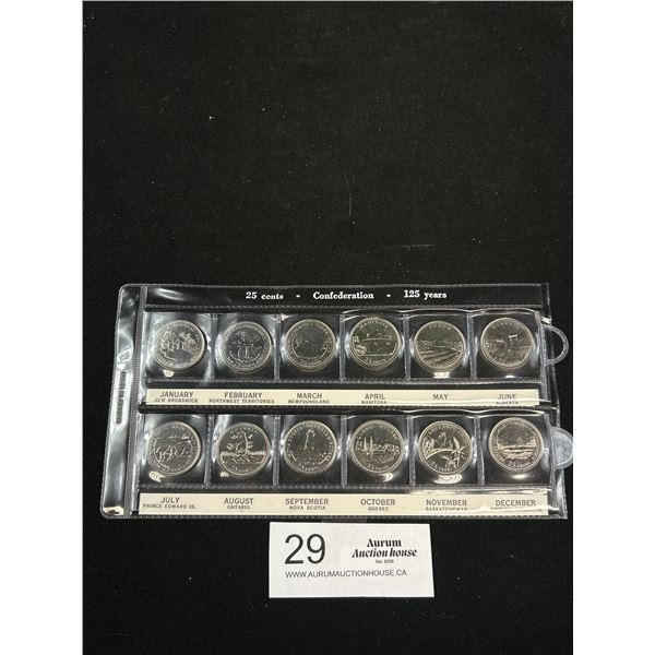 Monthly CDN 25 Cent Coins, Confederation Coin 1867-1992