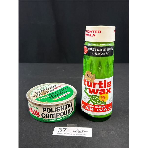 2 Vintage Turtle Wax, 1 Tin, 1 Jar
