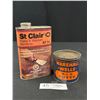 Image 1 : 2 Vintage Tins, St.Claire, Paint and Varnish and a Marshall Wells Putty Full