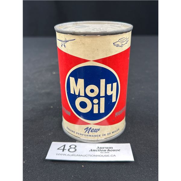 Vintage Made in Canada Paper Label Full, Moly Oil Engine Performance