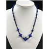 Image 2 : Genuine Antique Art Deco Lapis Glass Bead Necklace Beauty!