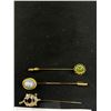 Image 2 : Vintage Stick Pin Collection Jade Sterling etc