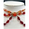 Image 3 : Antique Art Glass Hand Knotted Necklace Matching Gem Set Clasp