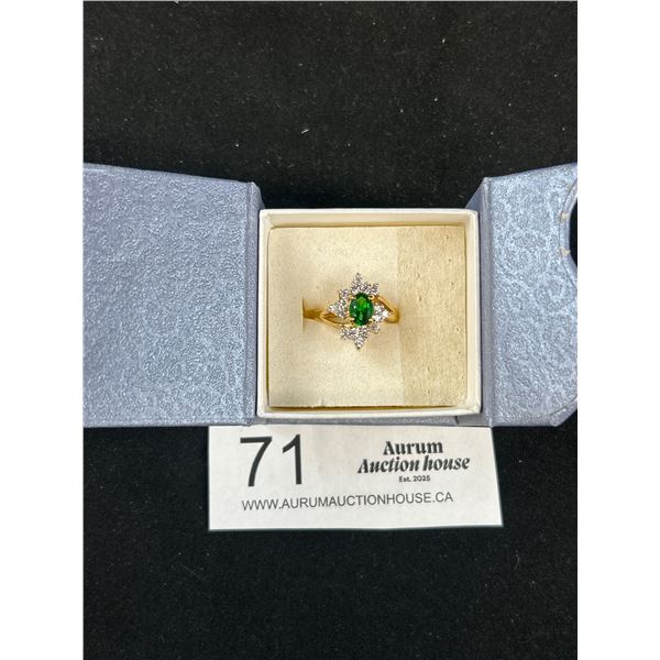 Quality Vintage Gold Emerald Diamond Ring