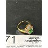 Image 3 : Quality Vintage Gold Emerald Diamond Ring