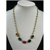 Image 2 : Beautiful Vintage Multi Color Rhinestone Necklace