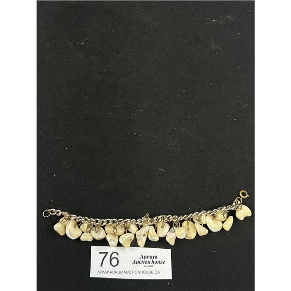Antique Gold Genuine Mother of Pearl Bracelet