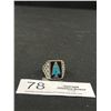 Image 3 : Vintage Mens Silver Turqouise Onyx King Solid