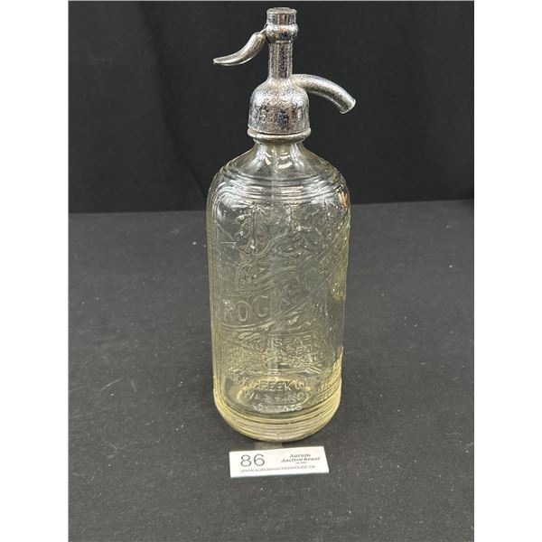 Nice Vintage Embossed Rock Creek Sparkling Water Washington DC Seltzer Bottle