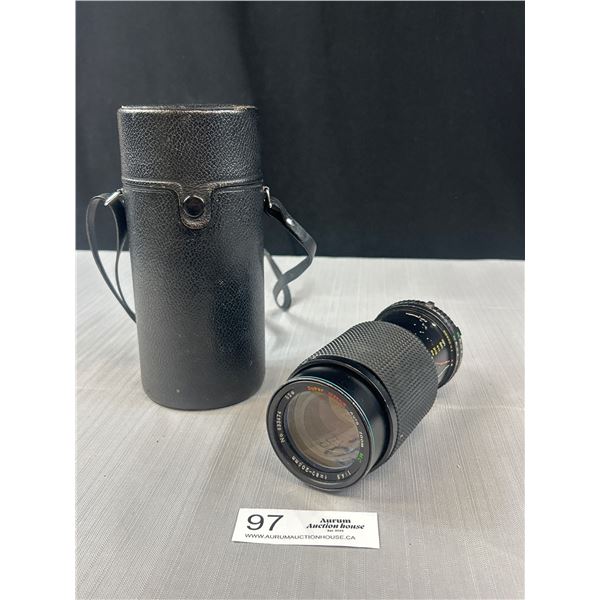 Vintage Made in Japan SuperOzec Auto Zoom 80-205 mm Camera Lens w/ Hardshell Case