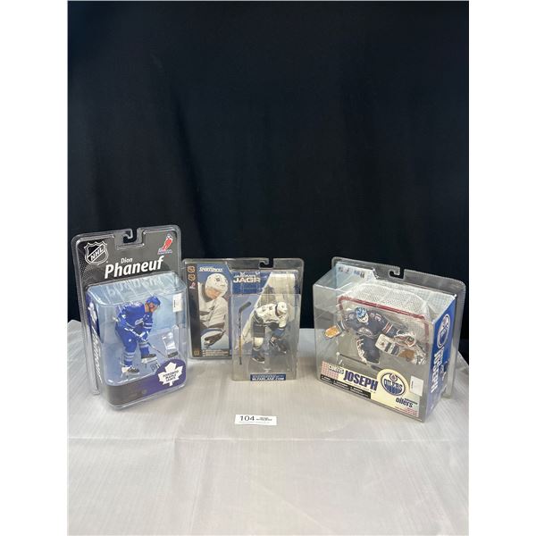 Lot of 3 Mcfarlin NHL Figures in Original Cases Bobby Clark, Cam Neely, Phaneuf