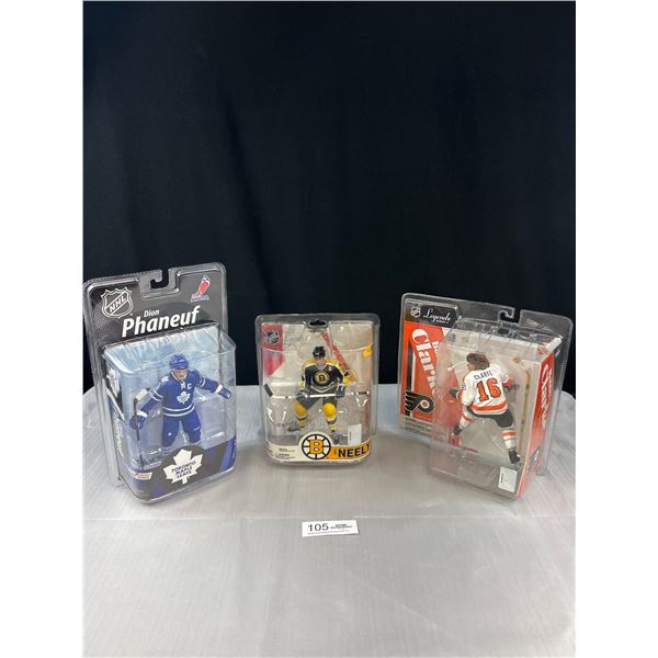 Lot of 3 Mcfarlin NHL Figures in Original Cases Kurtis Joseph, Gagr and Phneuf