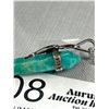 Image 3 : 925 Sterling Necklace and Pendant 20" Curb Link Chain and 1.5" Dolphin Pendant Wrapped around Gemsto