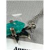 Image 4 : 925 Sterling Necklace and Pendant 20" Curb Link Chain and 1.5" Dolphin Pendant Wrapped around Gemsto