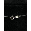 Image 4 : 10KT White Gold 6x4 mm Oval Cut Aquamarine and Diamond Pendant on 20" 10KT White Gold Curb Link Chai