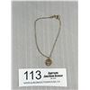 Image 2 : 10KT Yellow Gold 7" Box Link Bracelet and Charm - Marked and Tested 1.8 Grams
