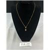 Image 1 : 10KT Yellow Gold 16" Curb Link Chain and 10KT 7/8" Heart Pendant - Marked and Tested 2.2 Grams