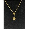 Image 2 : 10KT Yellow Gold 16" Curb Link Chain and 10KT 7/8" Heart Pendant - Marked and Tested 2.2 Grams