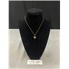 Image 1 : 10KT Yellow Gold R&B Twist Chain and 10KT Bowling Pendant - Marked and Tested 1.8 Grams