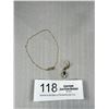 Image 1 : 10KT Yellow Gold 7" Bracelet and Single Earring Which Could Be Made Into a Pendant - Marked and Test