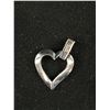 Image 3 : 10KT White Gold Heart and Diamond Pendant- Nice Quality- Marked and Tested 2 Grams