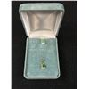 Image 2 : 14KT Yellow Gold 18" Twist Link Chain and 14KT Teardrop Emerald Pendant with Makers Marks- Marked an