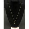 Image 3 : 14KT Yellow Gold 18" Twist Link Chain and 14KT Teardrop Emerald Pendant with Makers Marks- Marked an