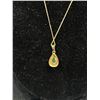 Image 5 : 14KT Yellow Gold 18" Twist Link Chain and 14KT Teardrop Emerald Pendant with Makers Marks- Marked an