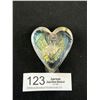 Image 1 : Robert Held Art Glass Hand Blow Heart Shape Clear Iridescent Paperweight - EUC