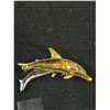 Image 3 : Vintage Signed Swarvoski Dolphin Brooch Pin and Signed Disney Tinkerbelll Heart Pendant and Chain