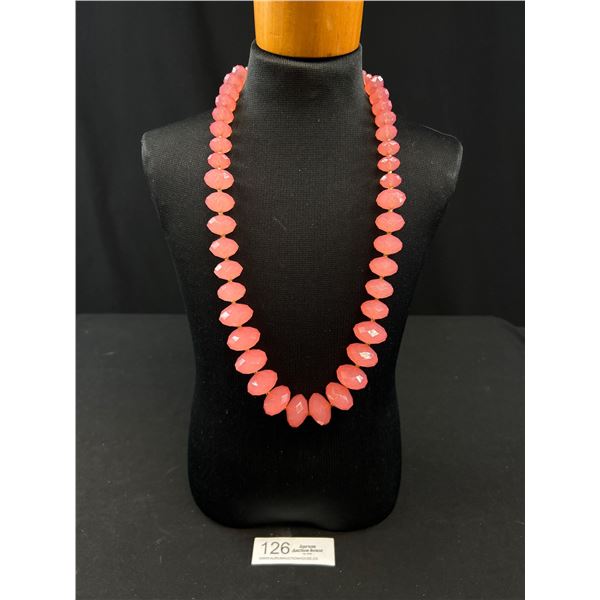 Joan Rivers Faceted Lucite Graduated Necklace- Rare Color- 24" Long + 4" Extender - Signed