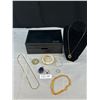 Image 1 : Chanel For Men Black Valet Jewelery Box w/ Velvet Interior 1 Drawer and Nice Costume Jewelery Conten