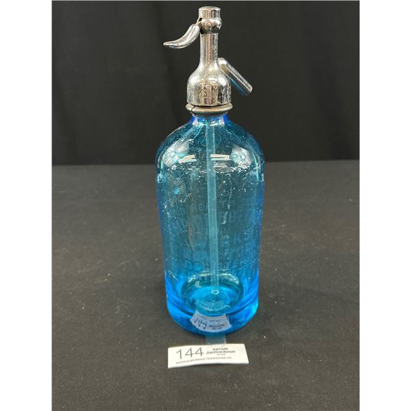 Vintage Blue Empire Bottling Works New York Seltzer Bottle