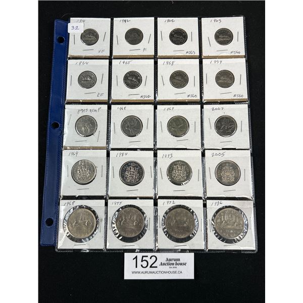 Coins, 8- 5 cent, 4- Quarters, 4 50 Cent, 4 $1 Coins,  1941-86 Including 61