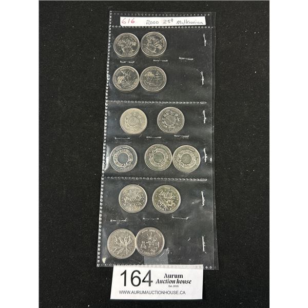 13 2000 25 Cent CDN Coins Pairs