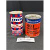 Image 1 : Vintage Husqvarna Chainsaw Oil and Steed Oil Conditioner Tin, Both Full