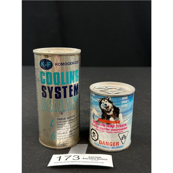 Vintage K-F Cooling System Tin + Malamute Gas Line Anti Freeze Tin