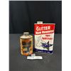 Image 1 : Vintage Paper Label OK Water Tight Oil Compound Tin + Glitter Haze Remover Tin, Nice Graphics
