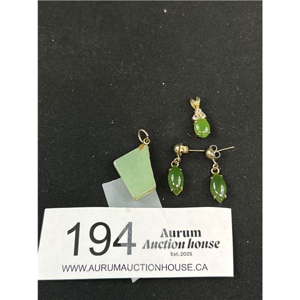 Vintage Jade Pendants and Earrings