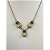 Image 2 : Lovely Vintage Hematite Necklace w/Single Earring and Stone Button Earrings