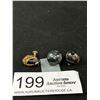 Image 3 : Lovely Vintage Hematite Necklace w/Single Earring and Stone Button Earrings