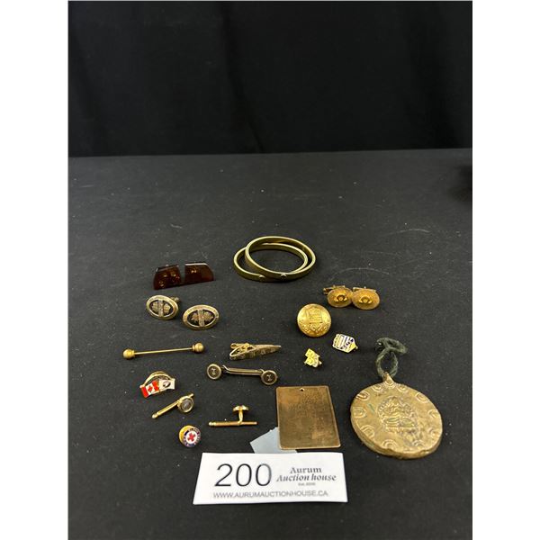 Nice Lot of Vintage Mens Accessories- Includes Bakelite/Amber Cufflinks?