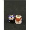 Image 3 : Collectible Cloisonne Lot - Owl Trinket Box, Figure and Thimbles