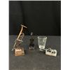 Image 2 : Vintage Collectible Lot - Harmonica, Sharpeners, Letter Opener, Pharmacutical Measure Cup and More