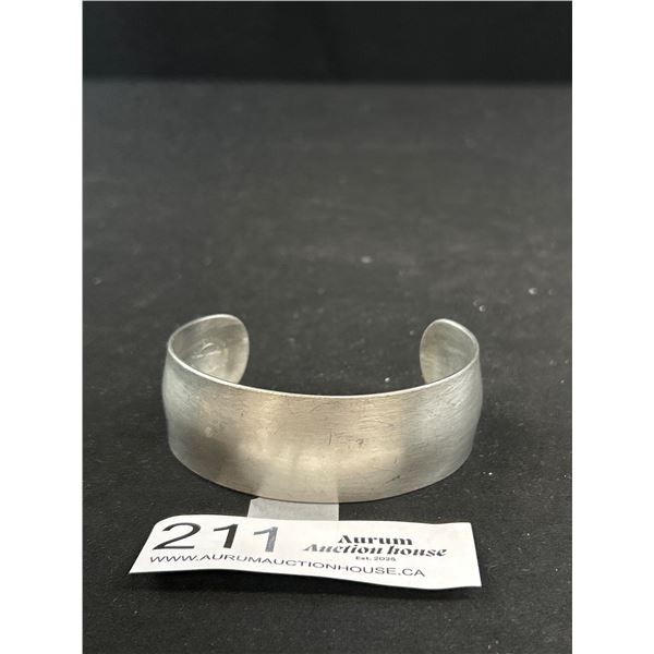 Beige Vintage Designer Cuff Signed Aitkens Pewter Nice!